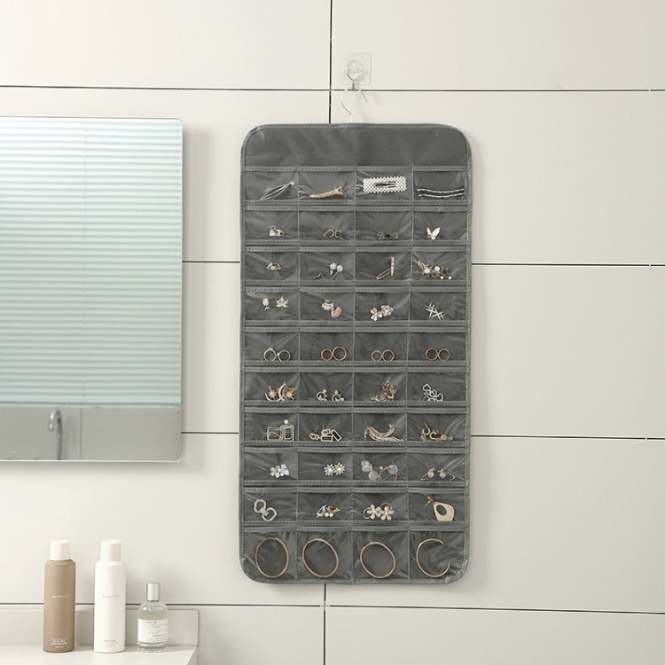 80-Fächer Schmuck Aufbewahrung Hängebeutel Mongewebt Doppelseitige Schmuck Organizer Tasche, 80-Fächer
