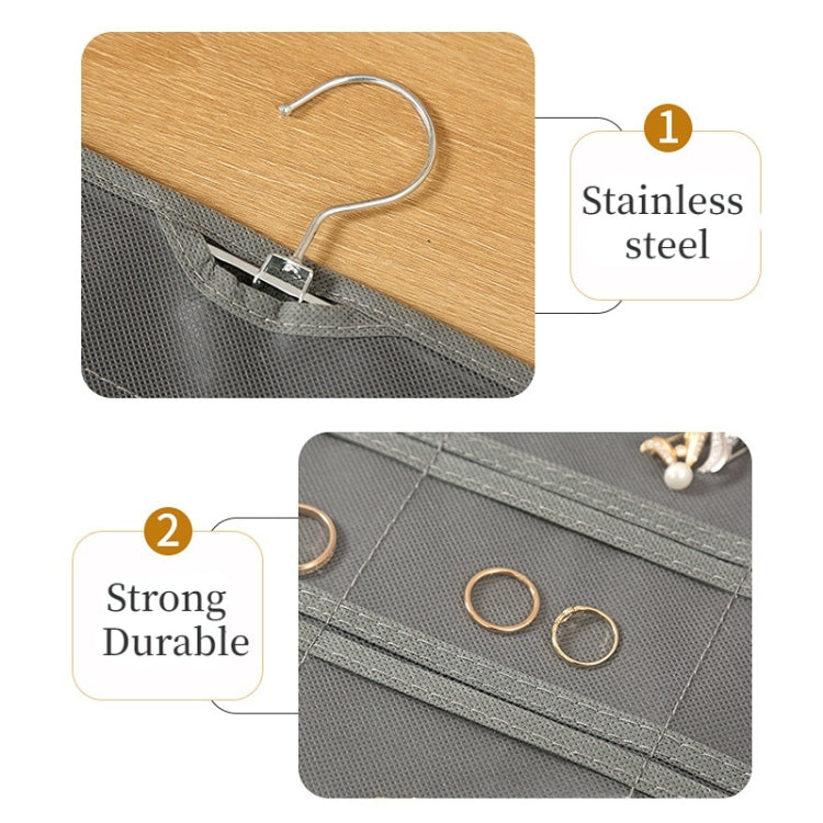 80-Fächer Schmuck Aufbewahrung Hängebeutel Mongewebt Doppelseitige Schmuck Organizer Tasche, 80-Fächer