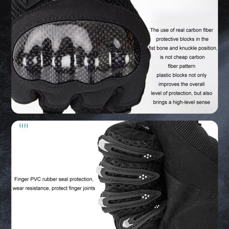 SOMAN Motorradfahr Handschuhe Anti-Sturz Atmungsaktiv Rutschfest Carbonfaser, M, L, XL, XXL