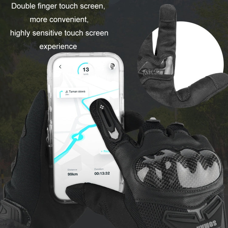 SOMAN Motorradfahr Handschuhe Anti-Sturz Atmungsaktiv Rutschfest Carbonfaser, M, L, XL, XXL