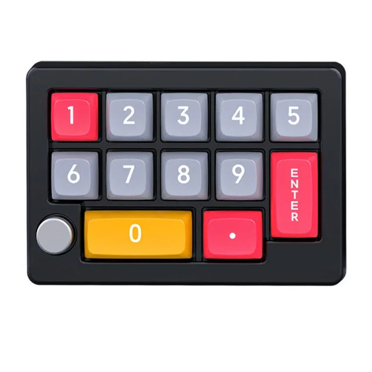 MKESPN 13 Tasten RGB Multifunktions-Makro-Programmierung Mechanisches Tastenfeld kabelgebunden mit Drehknopf-Tastatur