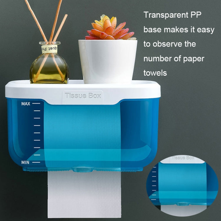 Badezimmer Wandmontierte transparente wasserdichte Tissue-Box, ohne Bohren, WC Aufbewahrungsregal, Groß (Schwarz), Groß (Pink), Klein (Schwarz), Klein (Pink)