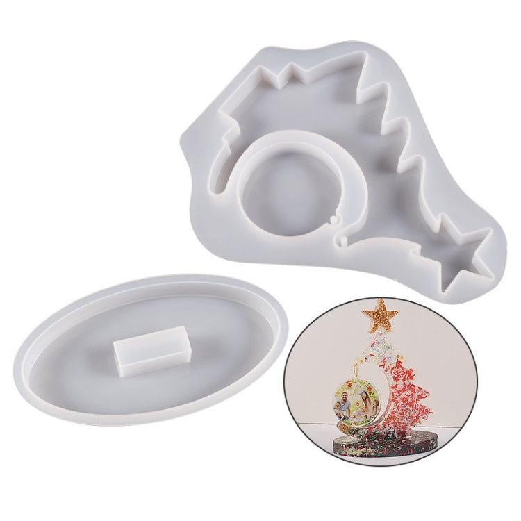 Kristall-Epoxidharz-Weihnachtsbaum-Silikonform, ohne Perlenkette, mit 10 goldenen Perlenketten, mit 10 silbernen Perlenketten, mit 10 bunten Perlenketten