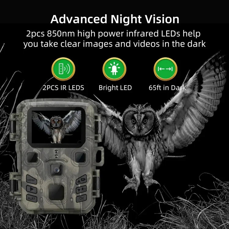 20 MP 1080P Wildkamera mit Nachtsicht für die Wildbeobachtung, MiNi301