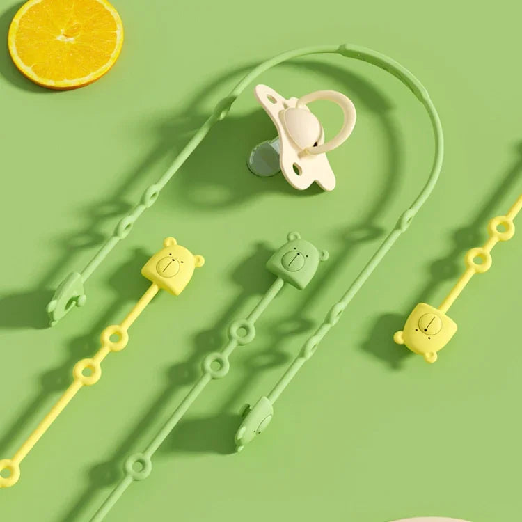 Bär Silikon Schnullerkette Kleinkind Beißring Anti-Fall Seil Schnullerclip