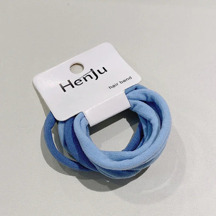 6er-Set Handtuch-Kreis-Haargummiband, hochelastisch, ohne Nähen