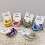 6er-Set Handtuch-Kreis-Haargummiband, hochelastisch, ohne Nähen