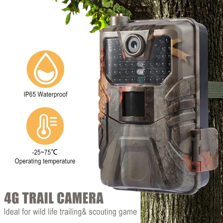 36MP 4K 4G Wildkamera mit APP-Fernbedienung zur jederzeitigen Anzeige von Fotos/Videos, HC-900Pro
