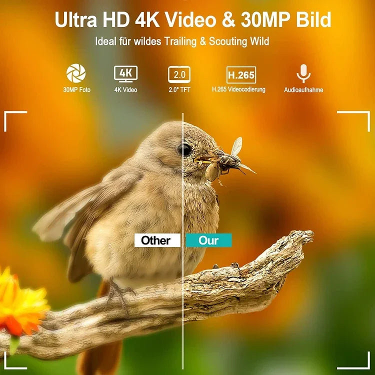 36MP 4K 4G Wildkamera mit APP-Fernbedienung zur jederzeitigen Anzeige von Fotos/Videos, HC-900Pro