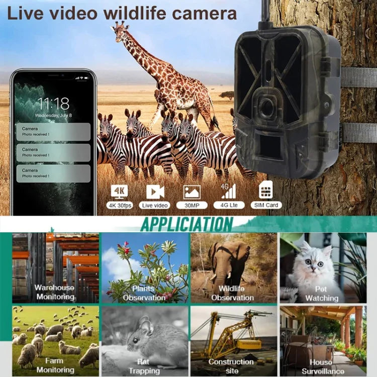 4K 4G Outdoor-Überwachungskamera, Fernsteuerung per Handy zur jederzeitigen Anzeige von Fotos/Videos, HC-940Pro-Li