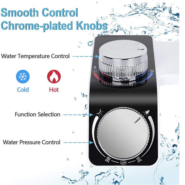 Bidet-Toilettenaufsatz mit warmem und kaltem Doppeldüsen-Waschmodus für die persönliche Hygiene, 7/8 für Nordamerika, 1/2 für Asien/Australien/UK, 3/8 für Europa