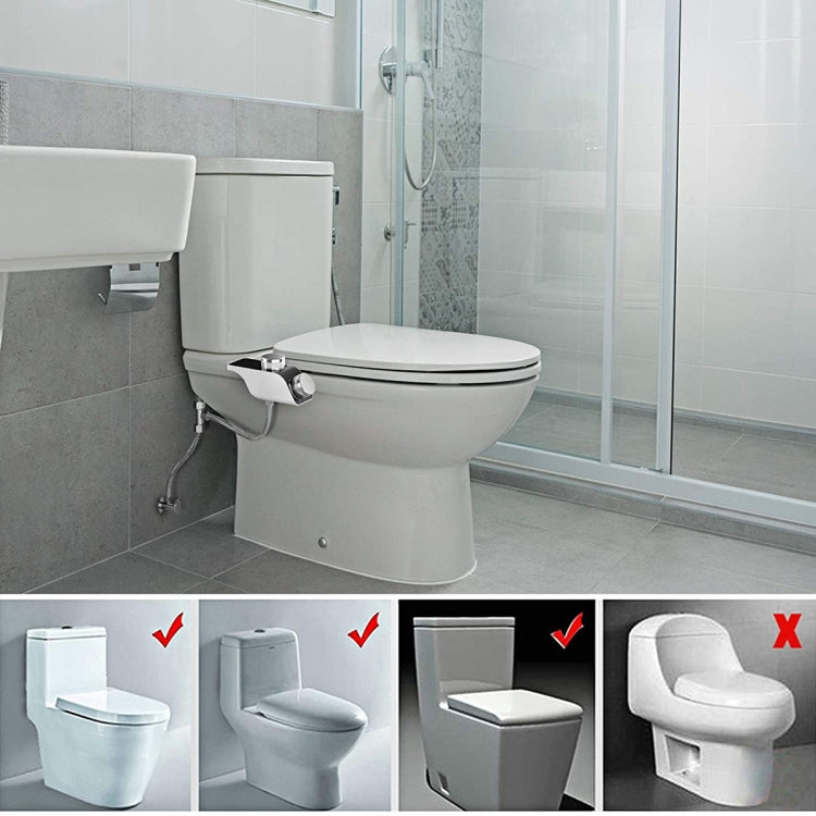 Bidet-Toilettenaufsatz mit warmem und kaltem Doppeldüsen-Waschmodus für die persönliche Hygiene, 7/8 für Nordamerika, 1/2 für Asien/Australien/UK, 3/8 für Europa