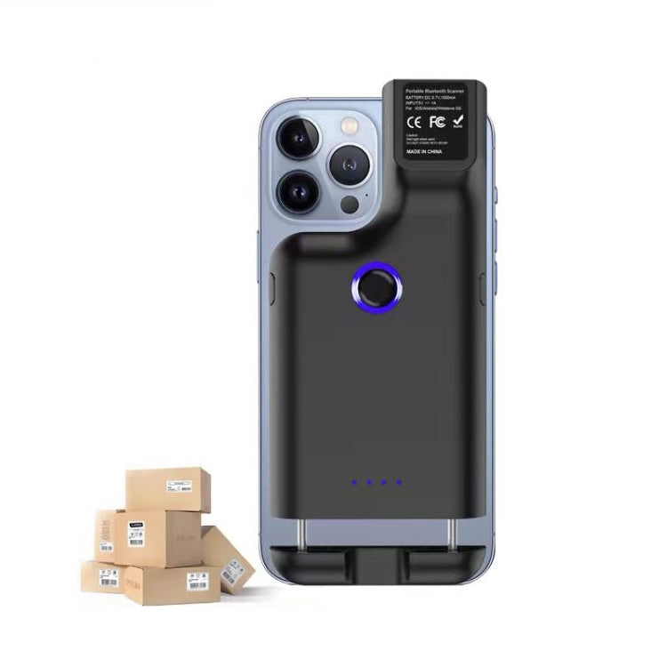 HC101D 2D Bluetooth Barcode-Scanner kabelloser Rückclip Telefon Barcode-Leser, 2D Mitte, 2D Seite