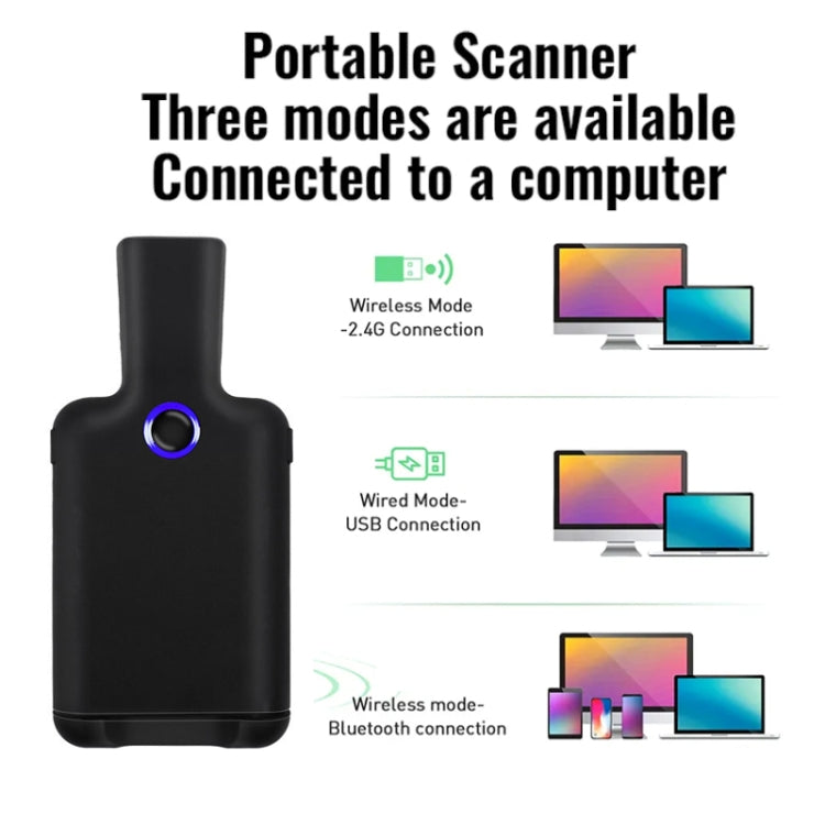 HC101D 2D Bluetooth Barcode-Scanner kabelloser Rückclip Telefon Barcode-Leser, 2D Mitte, 2D Seite