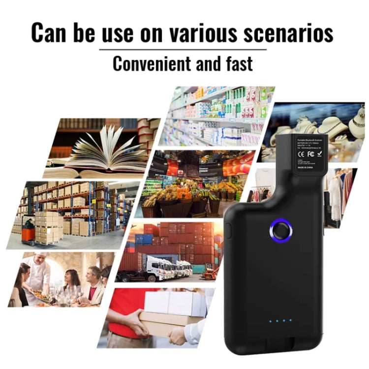 HC101D 2D Bluetooth Barcode-Scanner kabelloser Rückclip Telefon Barcode-Leser, 2D Mitte, 2D Seite