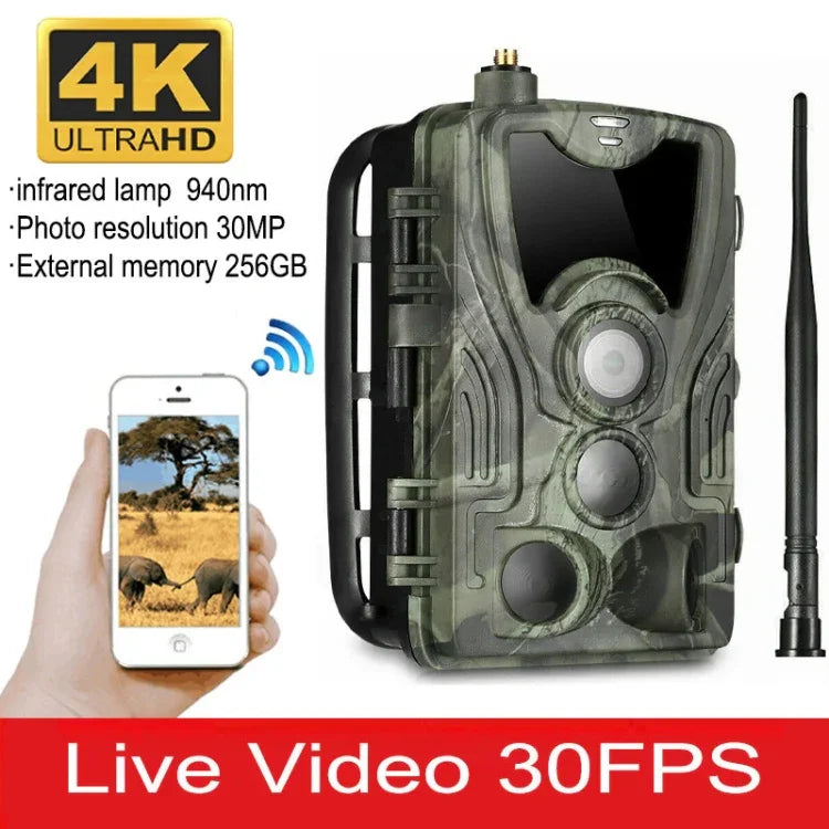 HC-801Pro 4K 4G Outdoor Jagdkamera App-Fernbedienung zur jederzeitigen Anzeige von Fotos und Videos auf dem Mobiltelefon, EU-Stecker, US-Stecker, AU-Stecker