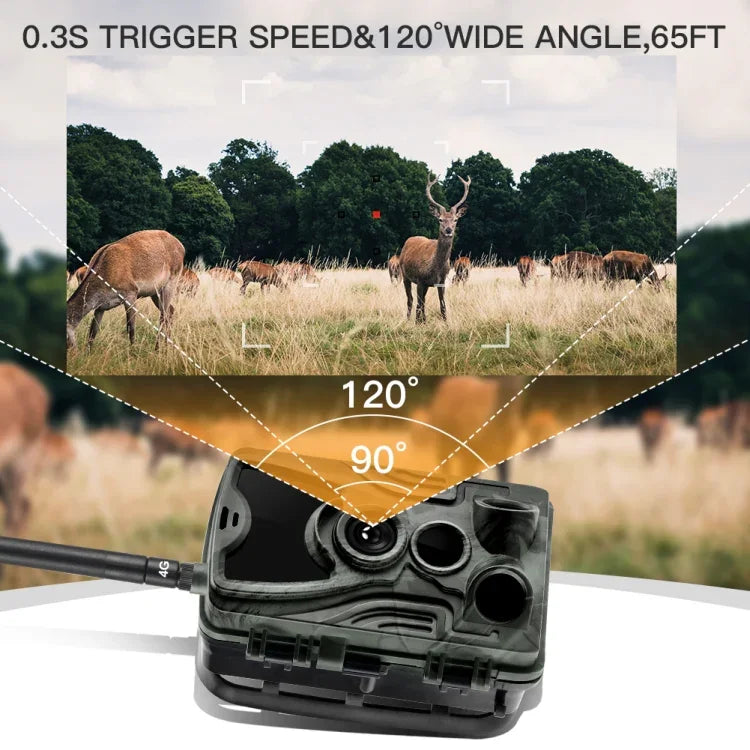 HC-801Pro 4K 4G Outdoor Jagdkamera App-Fernbedienung zur jederzeitigen Anzeige von Fotos und Videos auf dem Mobiltelefon, EU-Stecker, US-Stecker, AU-Stecker