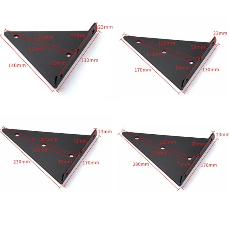 Tragende unsichtbare Dreiecks-Wandregalhalterung mit Schrauben, 140x130mm Schwarz, 170x130mm Schwarz, 230x170mm Schwarz, 280x170mm Schwarz, 140x130mm Weiß, 170x130mm Weiß, 230x170mm Weiß, 280x170mm Weiß