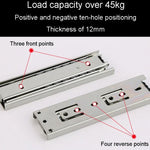 1 Paar verdickte dreiteilige Kugelführungsschiene, gedämpfter Schubladenauszug, 4 Zoll 10 cm, 6 Zoll 16 cm, 8 Zoll 20 cm