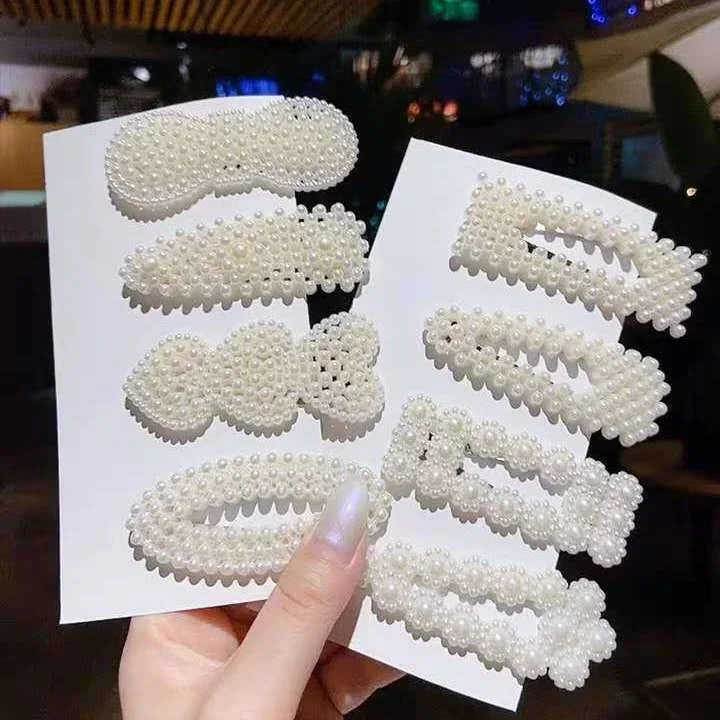 5-teiliges Set Perlenhaarspangen, große Haarspangen, Haarnadeln, Haarspangen für Damen und Mädchen