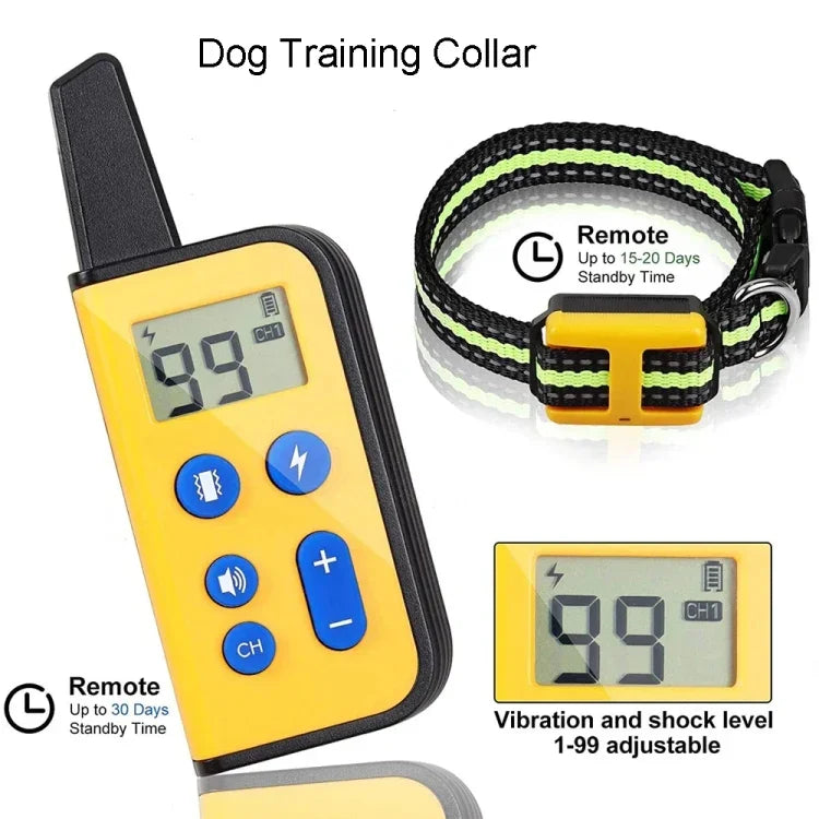 800 m Fernbedienung Hundetrainer Antibellhalsband mit Elektroschock und Vibration