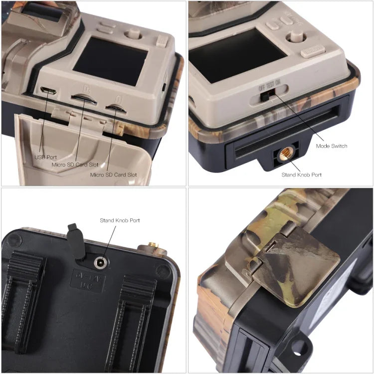 20MP 2K Wildkamera Jagdkamera Fotofalle Nachtsicht 4G SMS MMS SMTP Mobilfunk Überwachungskamera, HC-900LTE