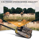 20MP 2K Wildkamera Jagdkamera Fotofalle Nachtsicht 4G SMS MMS SMTP Mobilfunk Überwachungskamera, HC-900LTE