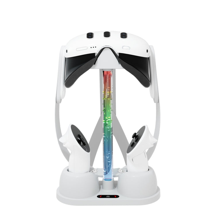 Für Meta Quest 3 VR-Brille Ladestation Aufbewahrungshalterung mit cooler RGB-Beleuchtung, Ladestation