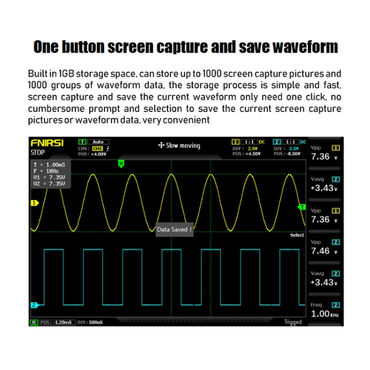 FNIRSI 2-in-1 Dual-Kanal 100M Bandbreite Digitaloszilloskop 1GS Abtast-Signalgenerator, EU-Stecker, 1014D, 1014D + P4100 Sonde