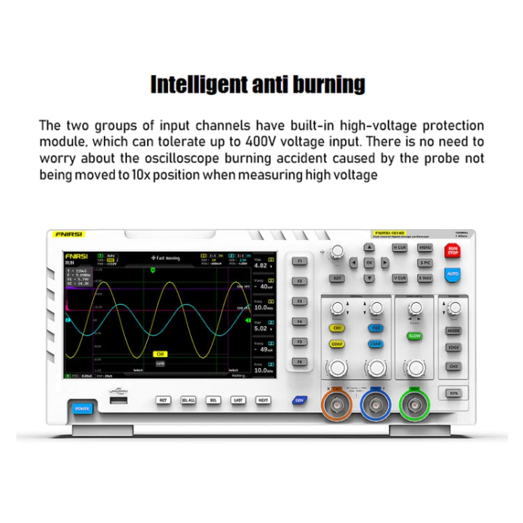 FNIRSI 2-in-1 Dual-Kanal 100M Bandbreite Digitaloszilloskop 1GS Abtast-Signalgenerator, EU-Stecker, 1014D, 1014D + P4100 Sonde