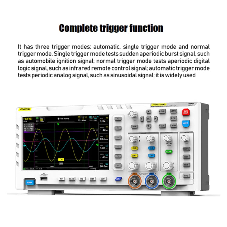 FNIRSI 2-in-1 Dual-Kanal 100M Bandbreite Digitaloszilloskop 1GS Abtast-Signalgenerator, EU-Stecker, 1014D, 1014D + P4100 Sonde