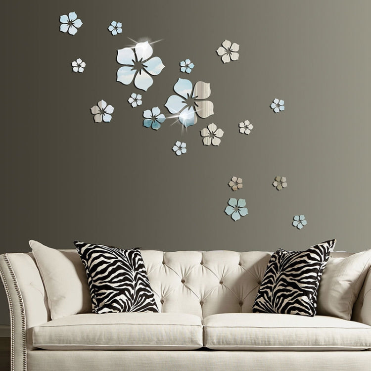 18tlg. / Set Acryl Kirschblüten Spiegel Wandaufkleber Wohnzimmer Schlafzimmer Hintergrund Wanddekoration, Kirschblüte