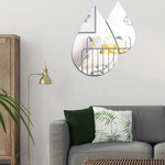 2Stk./Set Acryl Wassertropfen Spiegel Stereo Wandaufkleber Wohnzimmer Schlafzimmer Dekorative Aufkleber Weicher Spiegel, Wassertropfen