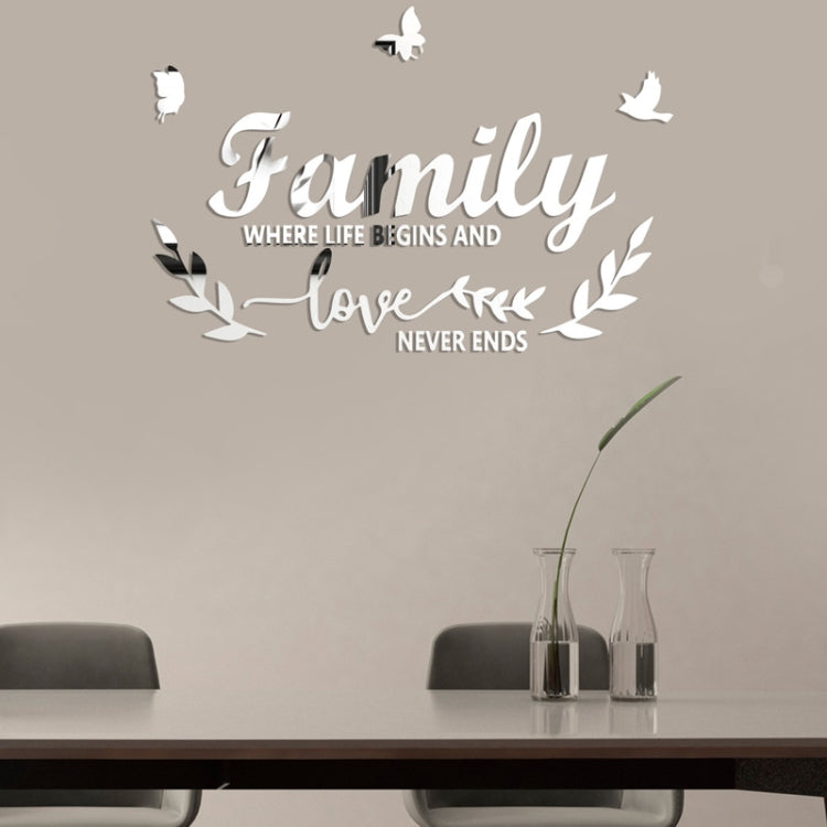 Acryl "Familylove" Stereoskopische Spiegel Wandaufkleber Selbstklebende Dekoration Weicher Spiegel, Familylove