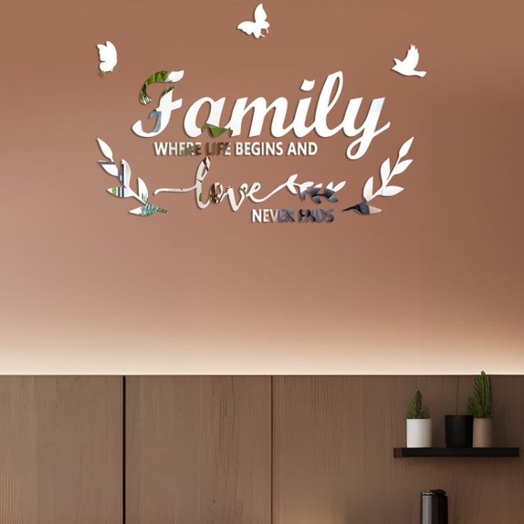Acryl "Familylove" Stereoskopische Spiegel Wandaufkleber Selbstklebende Dekoration Weicher Spiegel, Familylove