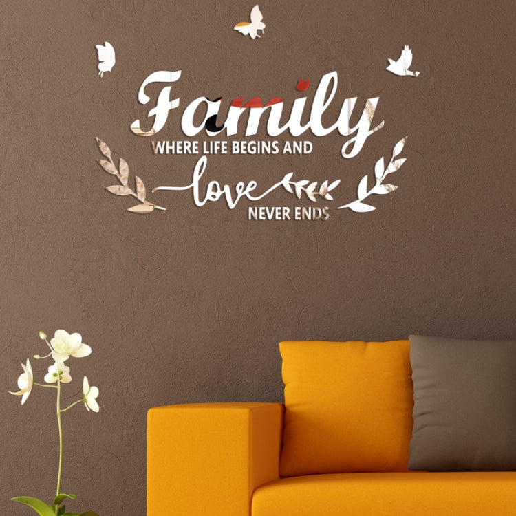 Acryl "Familylove" Stereoskopische Spiegel Wandaufkleber Selbstklebende Dekoration Weicher Spiegel, Familylove