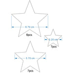 20 Stk./Set Acryl-Sterne, Spiegel, Stereo-Wandtattoo, Heimdekoration, weicher Spiegel, Sterne