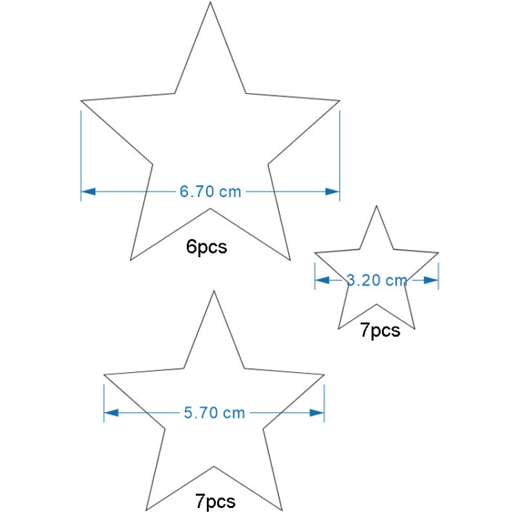 20 Stk./Set Acryl-Sterne, Spiegel, Stereo-Wandtattoo, Heimdekoration, weicher Spiegel, Sterne