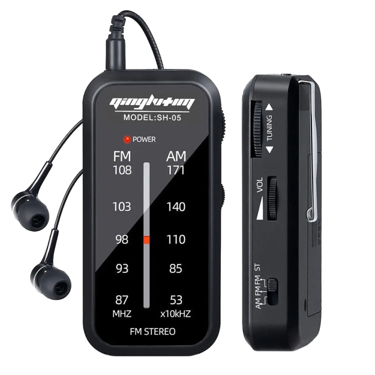 SH-05 Mini Hörtest Spezial Stift-Typ FM/AM Zweiband-Radio mit Rückclip, SH-05