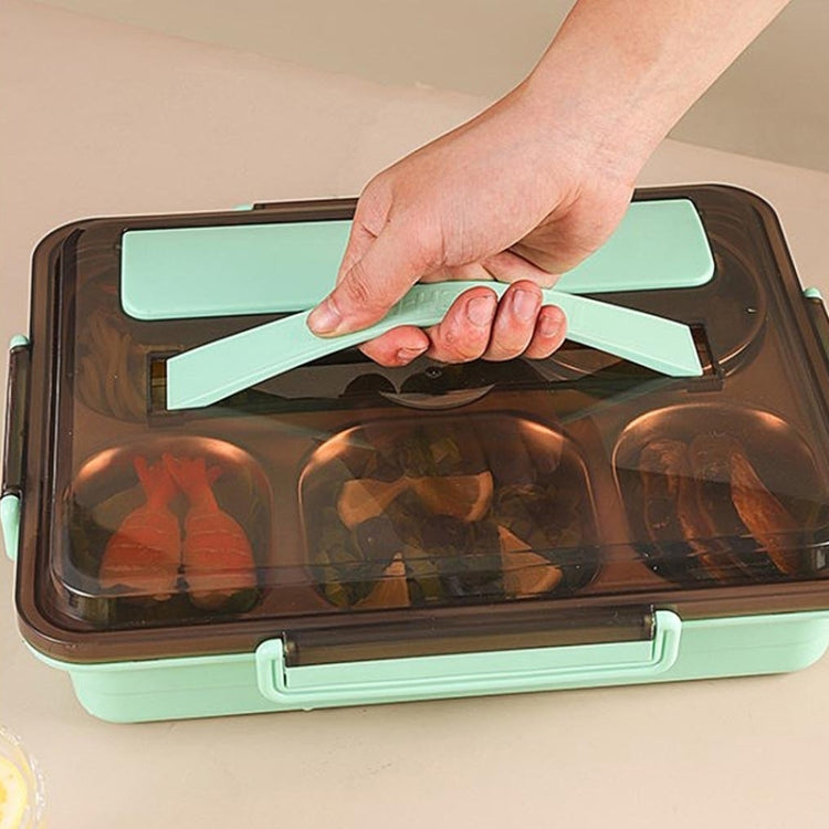 304 Edelstahl Brotdose Auslaufsicher Isoliert Studentenwohnheim Bento Box, 4 Fächer Schwarz