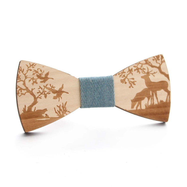 Wooden Bow Tie Men Bow Clothing Decoration, Elk Blue, Elk Black, Puzzle Blue, Puzzle Black, Music Blue, Music Black, Small Anchor Blue, Small Anchor Black