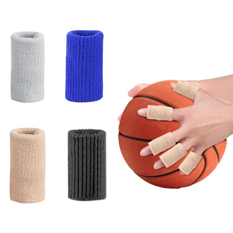 10er-Set Basketball-Fahrrad-Fingerschutz-Hülsen, Fingergelenk-Stretch-Strick-Sportschutz, Schwarz, Hautfarben, Blau, Grau
