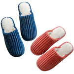 Cord Baumwoll Hausschuhe Winter Warm Rutschfest Dicke Sohle Flache Schuhe, 36-37, 38-39, 40-41, 42-43, 44-45