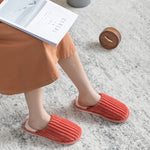 Cord Baumwoll Hausschuhe Winter Warm Rutschfest Dicke Sohle Flache Schuhe, 36-37, 38-39, 40-41, 42-43, 44-45