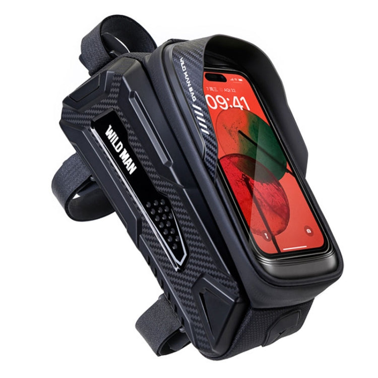 WILD MAN M30 1L Hartschalen Mountainbike Vorderradträger Tasche TPU Touchscreen Fahrradzubehör, M30 (Schwarz), M30 (Schwarz Rot)