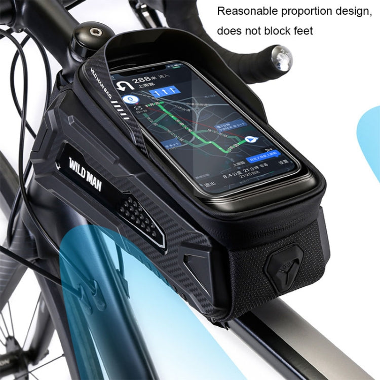 WILD MAN M30 1L Hartschalen Mountainbike Vorderradträger Tasche TPU Touchscreen Fahrradzubehör, M30 (Schwarz), M30 (Schwarz Rot)