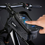 WILD MAN M30 1L Hartschalen Mountainbike Vorderradträger Tasche TPU Touchscreen Fahrradzubehör, M30 (Schwarz), M30 (Schwarz Rot)