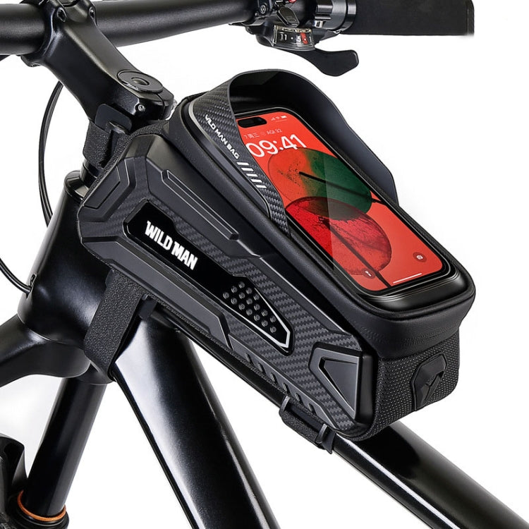 WILD MAN M30 1L Hartschalen Mountainbike Vorderradträger Tasche TPU Touchscreen Fahrradzubehör, M30 (Schwarz), M30 (Schwarz Rot)