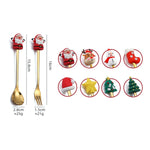 4 Stück/Packung Weihnachten Cartoon Puppe Edelstahl Besteck, A Löffel Gabel, D Löffel