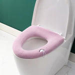 Universelles gestricktes waschbares Toilettenpolster, verdickter warmer Toilettensitzbezug für Zuhause, mit Griff Pink, mit Griff Grau, mit Griff Blau, flach Pink, flach Grau, flach Blau